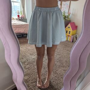 Light Blue Retro Women's A-line Skirt Size Small